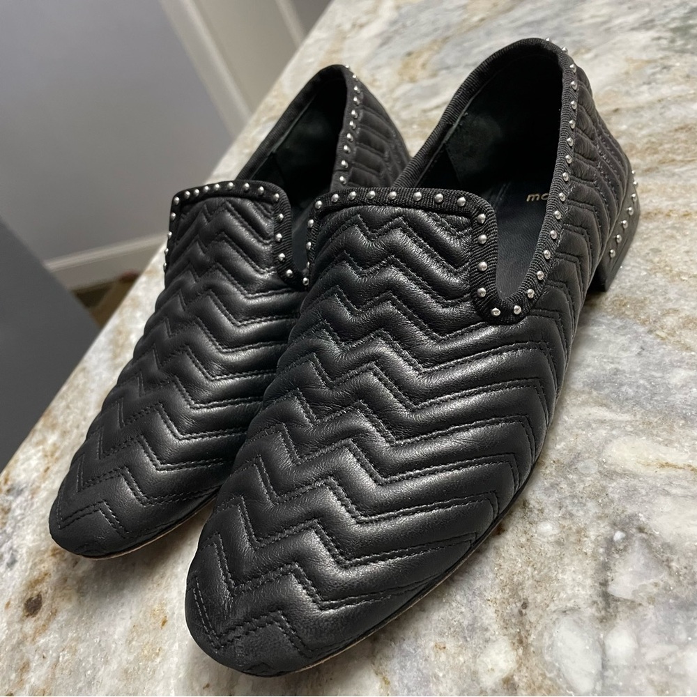 Maje Quilted Leather Slippers - Black Women's Size 36